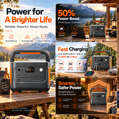 1070Wh Solar Generator Kit + FREE 200W Solar Panel