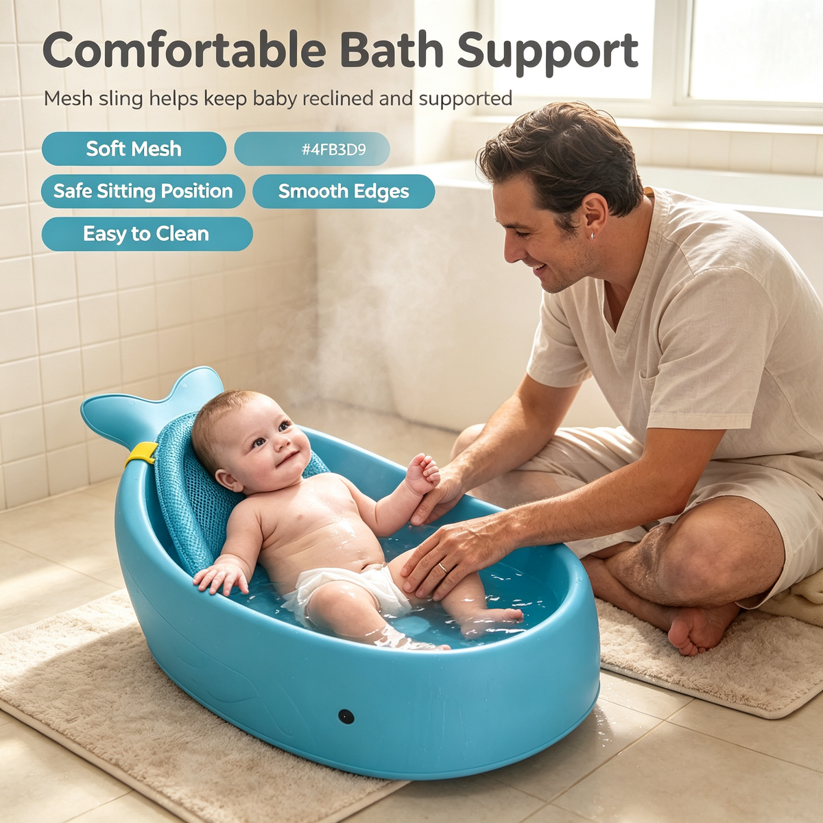 Whale-Shaped Baby Bathtub
