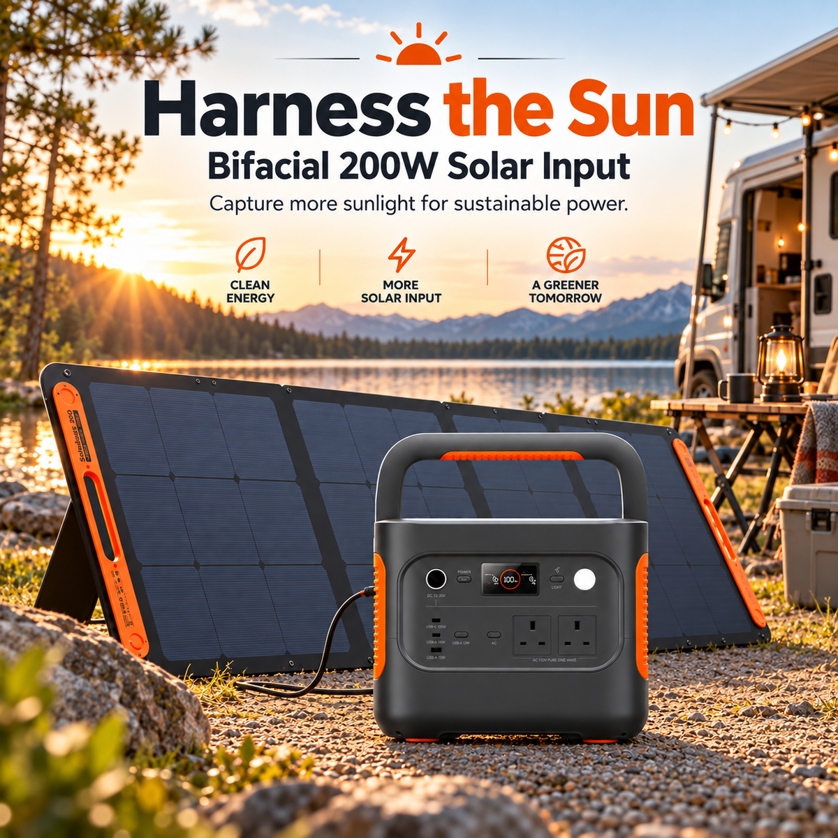 1070Wh Solar Generator Kit + FREE 200W Solar Panel